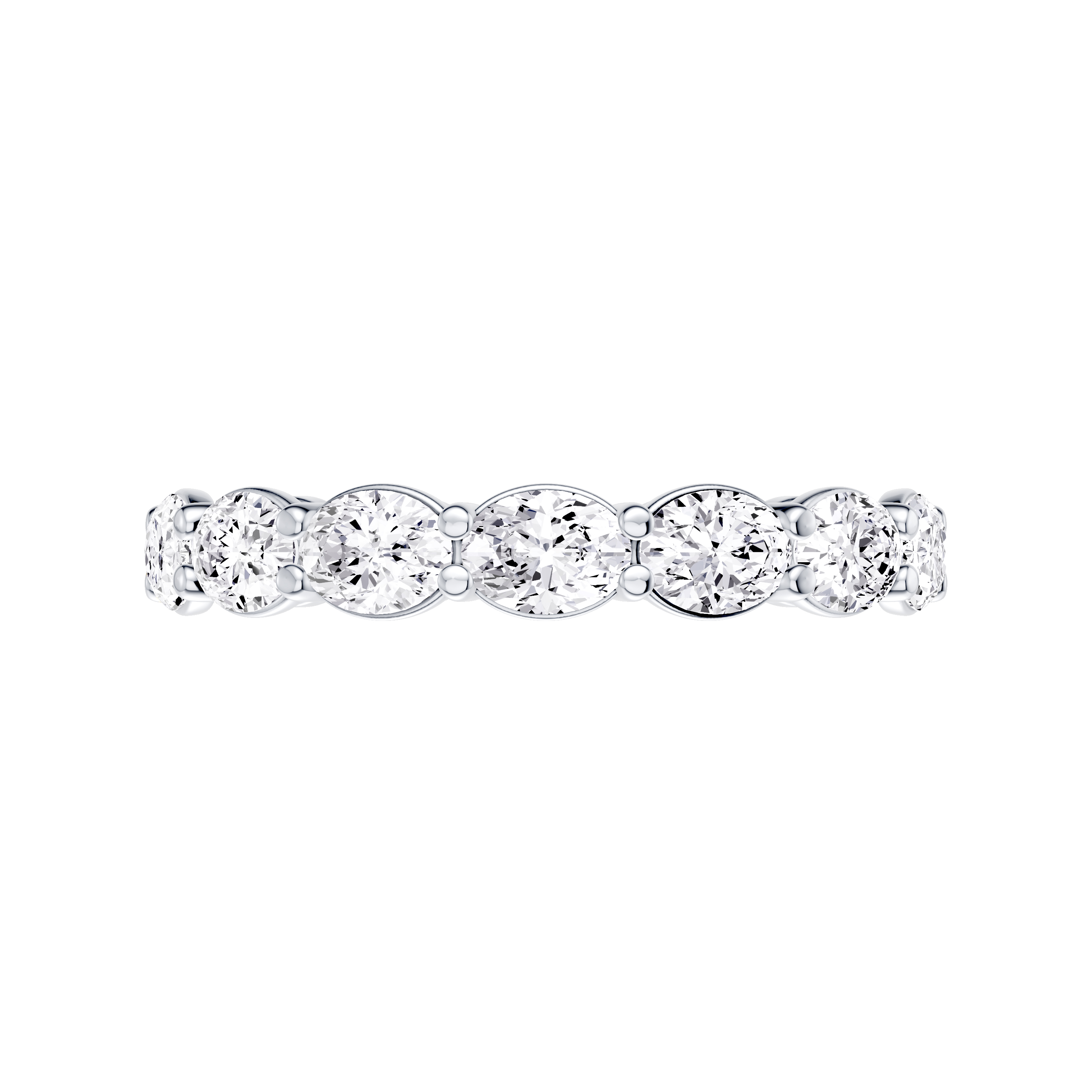 14K White Gold East-West Oval 7-Stone Lab Diamond Band (1.50 ct. tw.)